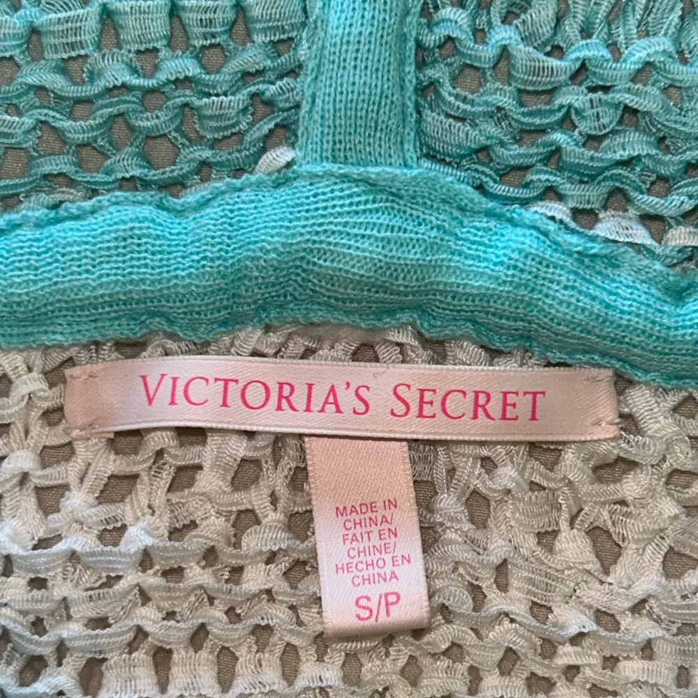 VS Striped Knit Hooded Swim Coverup Sweatshirt - Picture 8 of 11